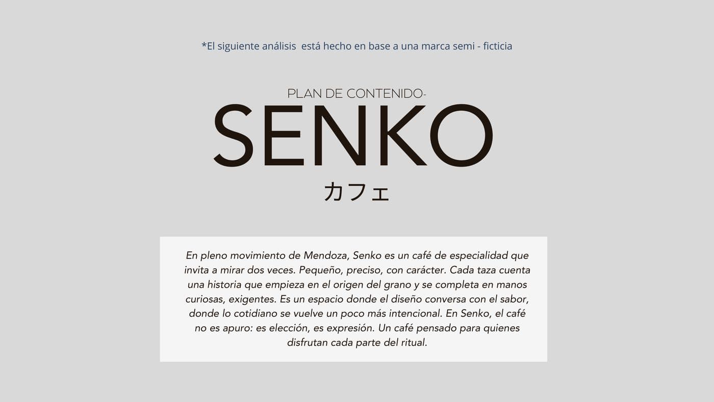 Presentación del concepto de Senko, café de especialidad
